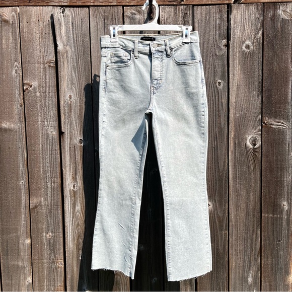 Banana Republic light wash cropped demi bootcut raw hem jean size 4 - Picture 1 of 16